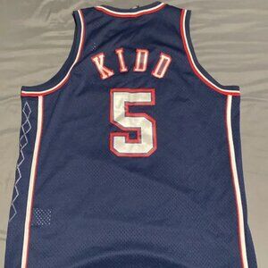 JASON KIDD all sewn Nike TEAM Away Jersey Flash finish numbers XL RARE VINTAGE